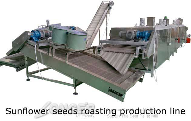 Continuous Sunflower Seeds Roasting Processing Machine Line