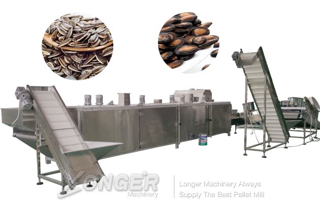 continuous sunflower seeds roasting production line