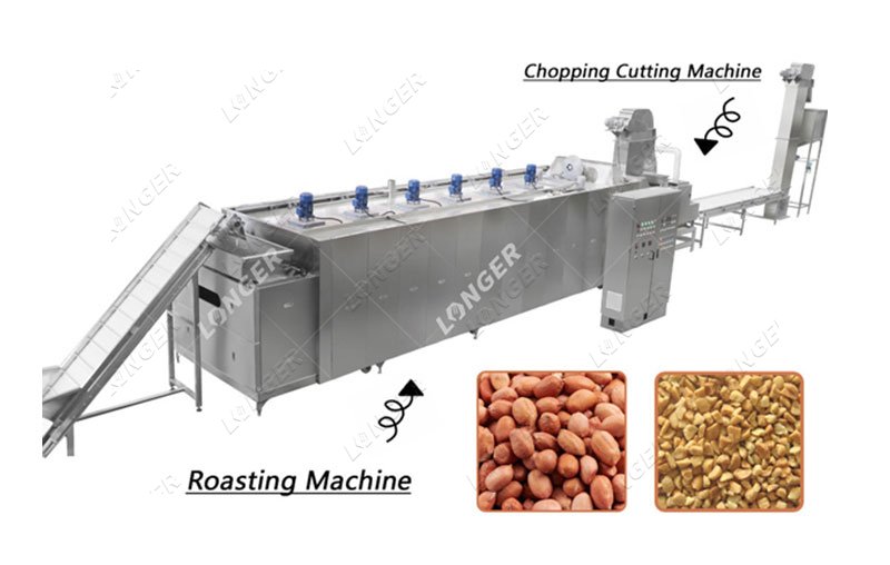 500KG/H Peanut Roasting Chopping Production Line Factory Price