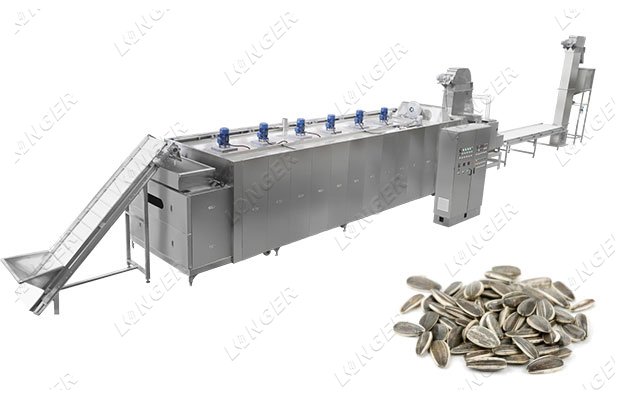 Continuous Sunflower Seeds Roasting Processing Machine Line