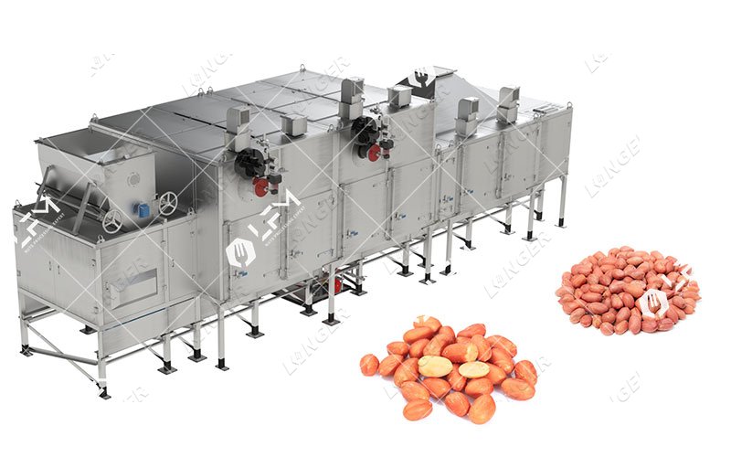 Gas Heating Peanut Roaster Machine for Industrial Use 200KG/H