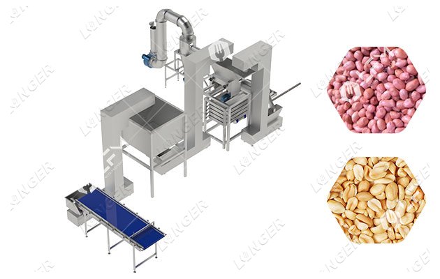 Automatic Peanut Peeling And Separating Machine 200-500KG/H