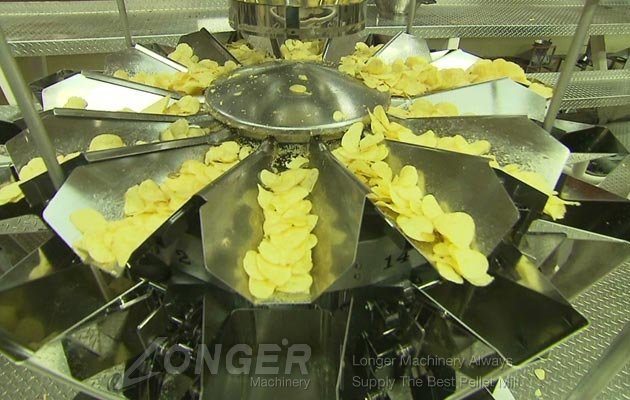Potato Chips Weighing Packing Machine